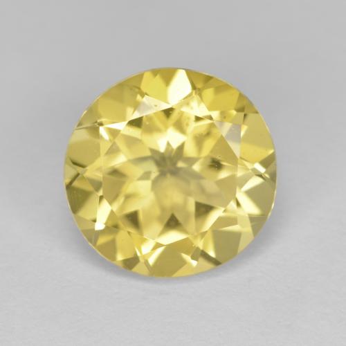Berilo dorado amarillo natural de 3,55 ct, corte redondo, VS