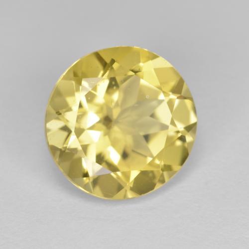 Berilo dorado amarillo natural de 3,55 ct, corte redondo, VS