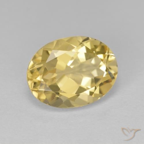 Berilo dorado Dorado claro natural de 3.46 ct, Ovalada, VVS-VS