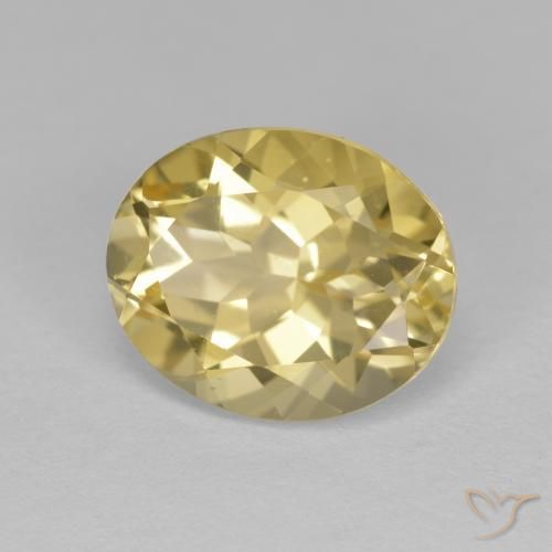 Berilo dorado Amarillo medio natural de 3.54 ct, Ovalada, VVS-VS
