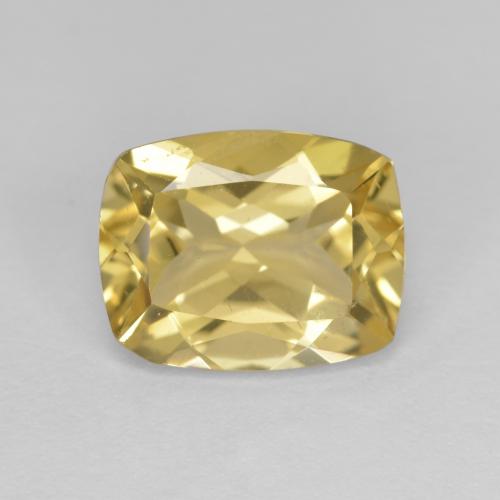 Berilo dorado amarillo natural de 2,87 ct, corte cojín, VS