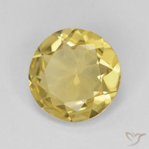 Berilo dorado Dorado claro natural de 2.86 ct, Redondo, VVS