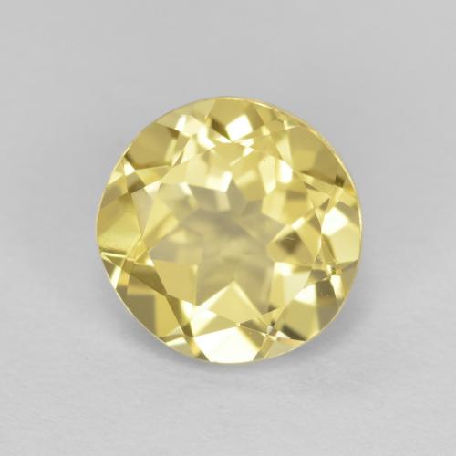 Berilo dorado amarillo natural de 1,41 ct, corte redondo, VVS