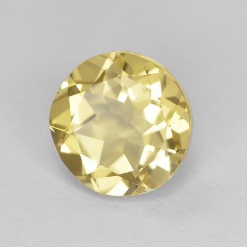 Berilo dorado amarillo natural de 1,41 ct, corte redondo, VVS
