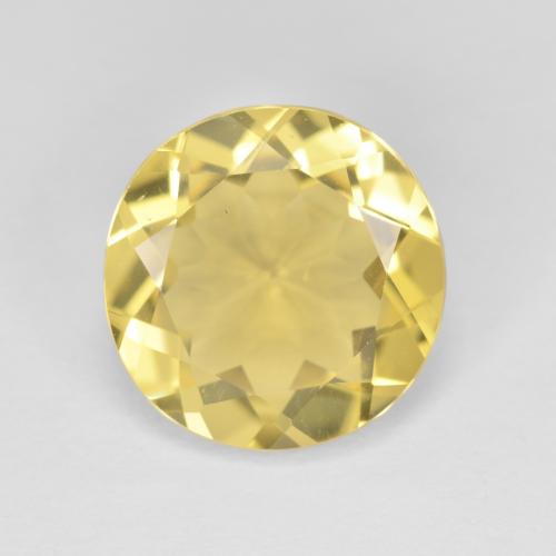 Berilo dorado amarillo natural de 3,50 ct, corte redondo, VVS-VS