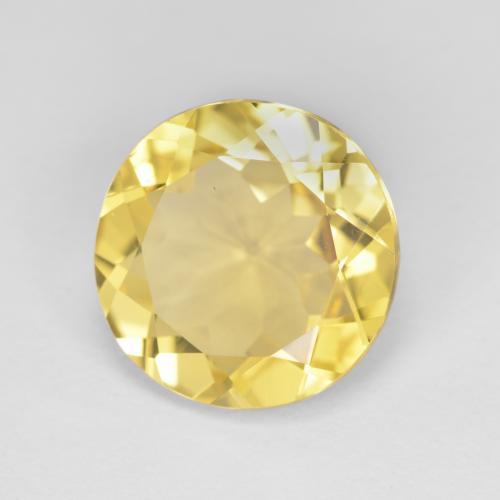 Berilo dorado amarillo natural de 3,50 ct, corte redondo, VVS-VS