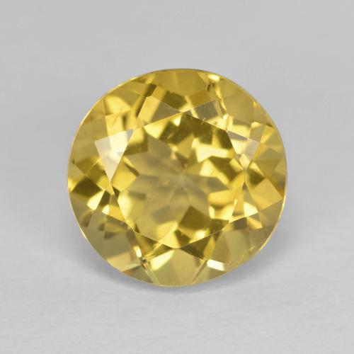 Berilo Dorado Dorado amarillento natural de 2.93 ct, Corte Redondo, VVS-VS
