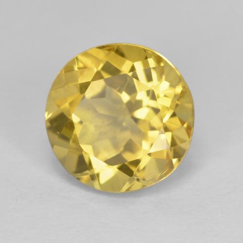 Berilo Dorado Dorado amarillento natural de 2.93 ct, Corte Redondo, VVS-VS