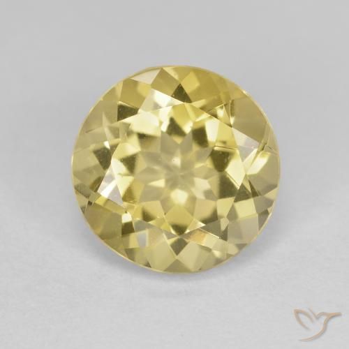 Berilo dorado amarillo natural de 2,42 ct, corte redondo, VVS-VS