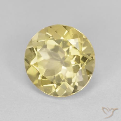 Berilo dorado amarillo natural de 2,42 ct, corte redondo, VVS-VS