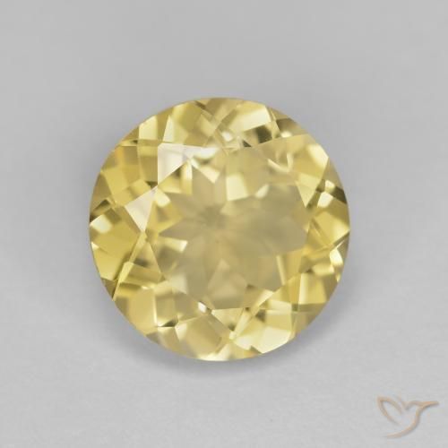 Berilo dorado Amarillo-dorado claro natural de 2.39 ct, Redondo, VVS
