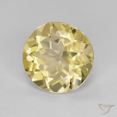 Berilo dorado Amarillo claro medio natural de 2.55 ct, Redondo, VVS