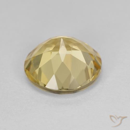 Berilo dorado Amarillo claro medio natural de 2.55 ct, Redondo, VVS