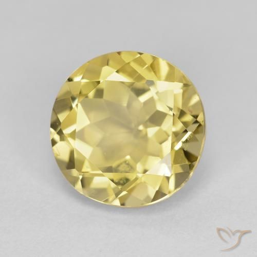 Berilo dorado Amarillo-dorado claro natural de 2.59 ct, Redondo, VVS