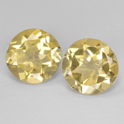 Gemas de berilo dorado amarillo natural de 3,35 ct, corte redondo, VVS