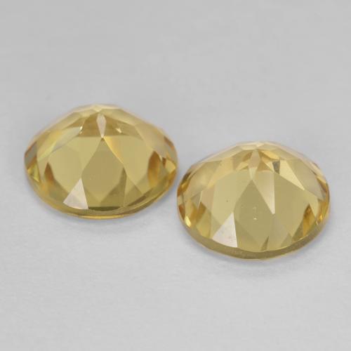 Gemas de berilo dorado amarillo natural de 3,35 ct, corte redondo, VVS