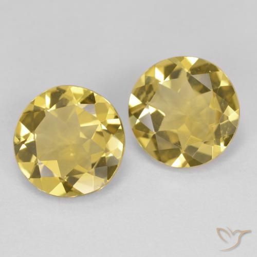 Gemas de Berilo dorado Amarillo claro natural de 2.70 ct, Redondo, VVS