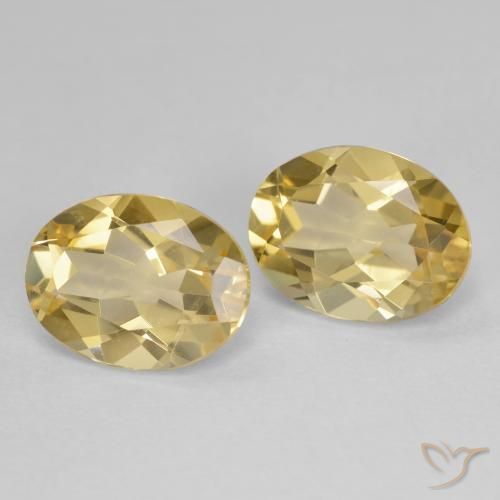 Gemas de Berilo dorado Amarillo dijón natural de 3.41 ct, Ovalada, VVS-VS