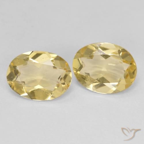 Gemas de Berilo dorado Amarillo-dorado claro natural de 2.93 ct, Ovalada, VS