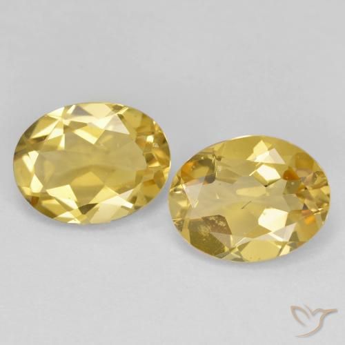 Gemas de Berilo dorado Amarillo claro natural de 3.14 ct, Ovalada, VS