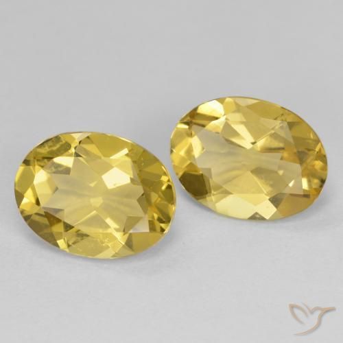Gemas de Berilo dorado Amarillo claro natural de 3.22 ct, Ovalada, VVS-VS