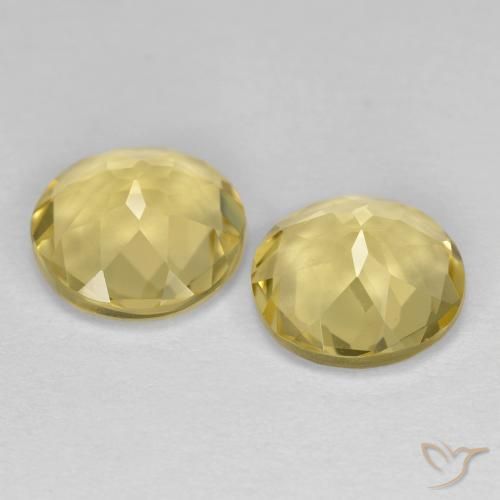 Gemas de Berilo dorado Amarillo claro natural de 3.15 ct, Redondo, VVS-VS