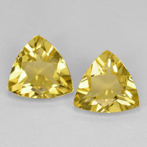 Gemas de berilo dorado amarillo natural de 2,55 ct, trillón, VVS-VS