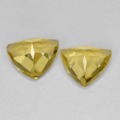 Gemas de berilo dorado amarillo natural de 2,55 ct, trillón, VVS-VS