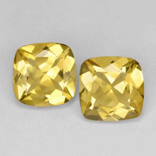 Gemas de Berilo Dorado Amarillo miel natural de 3.48 ct, Corte Cojín, VS