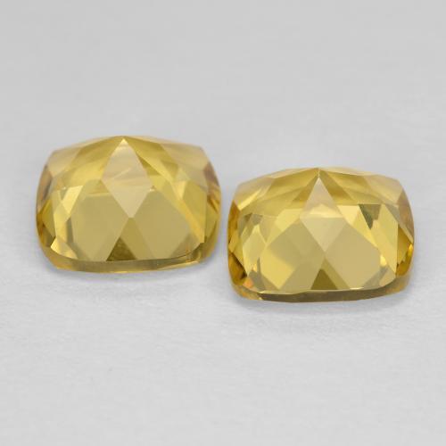 Gemas de Berilo Dorado Amarillo miel natural de 3.48 ct, Corte Cojín, VS