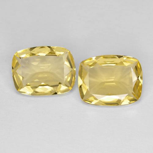 Gemas de berilo dorado amarillo natural de 2,82 ct, corte cojín, VS