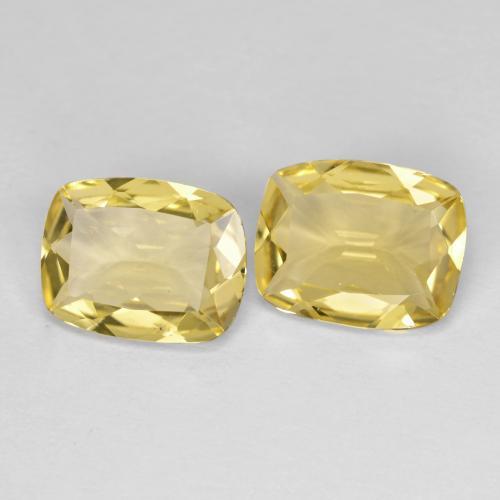 Gemas de berilo dorado amarillo natural de 2,82 ct, corte cojín, VS