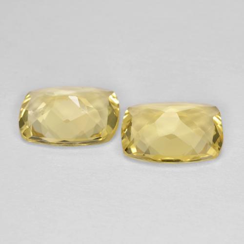 Gemas de berilo dorado amarillo natural de 2,82 ct, corte cojín, VS
