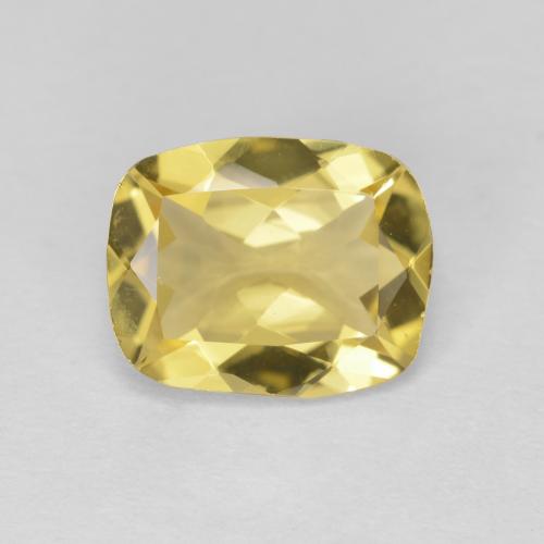 Berilo dorado amarillo natural de 1,60 ct, corte cojín, VVS-VS