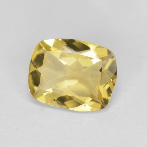 Berilo dorado amarillo natural de 1,60 ct, corte cojín, VVS-VS