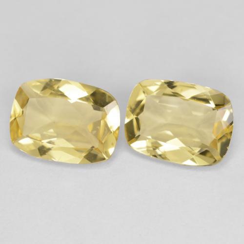 Gemas de berilo dorado amarillo natural de 2,79 ct, corte cojín, VVS-VS