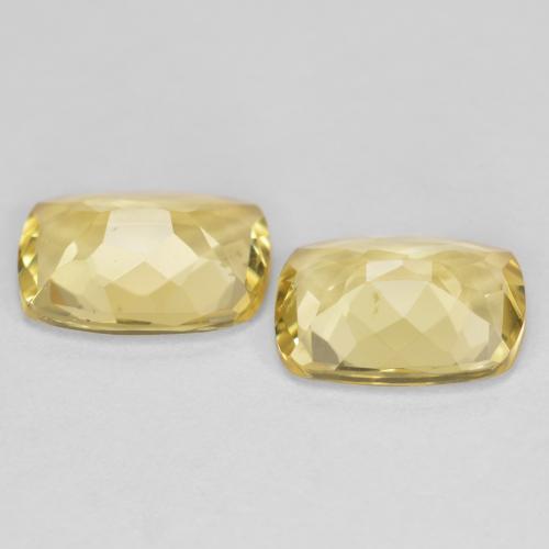 Gemas de berilo dorado amarillo natural de 2,79 ct, corte cojín, VVS-VS