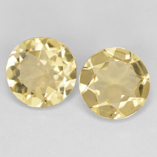Gemas de Berilo Dorado Amarillo toscana natural de 3.09 ct, Corte Redondo, VVS-VS