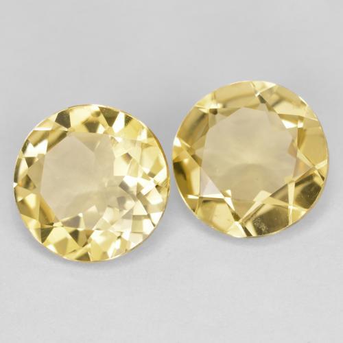 Gemas de Berilo Dorado Amarillo toscana natural de 3.09 ct, Corte Redondo, VVS-VS