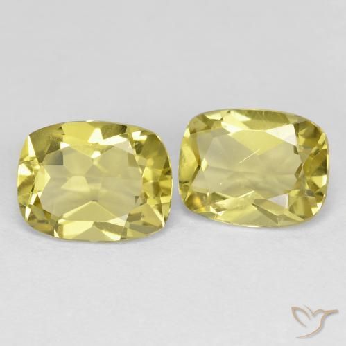 Gemas de Berilo Dorado Amarillo claro medio natural de 2.39 ct, Corte Cojín, VS