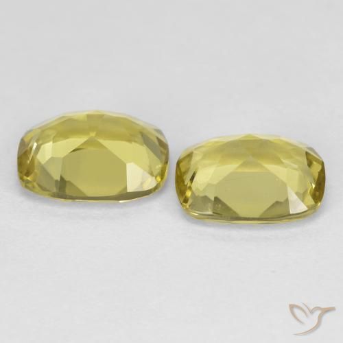 Gemas de Berilo Dorado Amarillo claro medio natural de 2.39 ct, Corte Cojín, VS