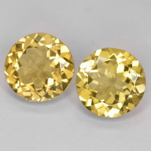 Gemas de berilo dorado dorado natural de 5,10 ct, corte redondo, VVS-VS