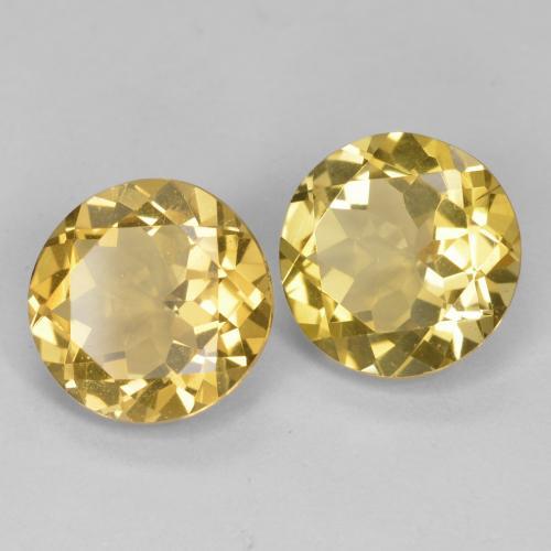 Gemas de berilo dorado dorado natural de 5,10 ct, corte redondo, VVS-VS