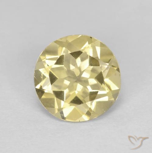 1.56ct Natural Amarillo claro Berilo dorado, Redondo, VS
