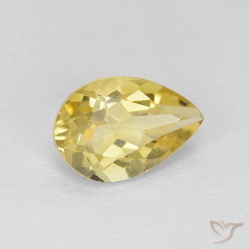 Berilo dorado Amarillo claro natural de 1.34 ct, En forma de pera, VVS-VS