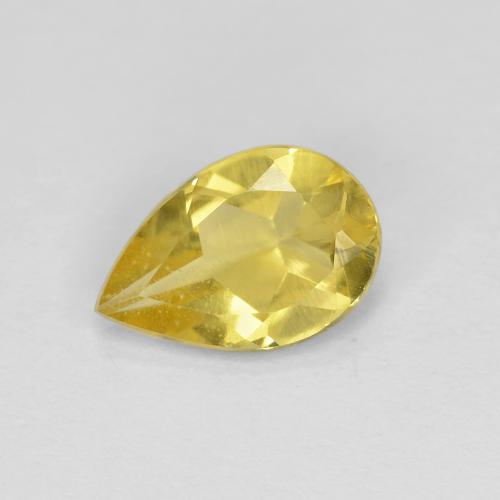 Berilo Dorado Amarillo amarronado natural de 0.94 ct, En forma de pera, VS