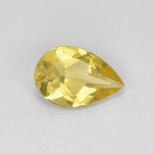 Berilo Dorado Amarillo amarronado natural de 0.94 ct, En forma de pera, VS
