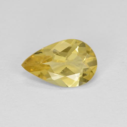 Berilo dorado amarillo natural de 0,79 ct, en forma de pera, VS