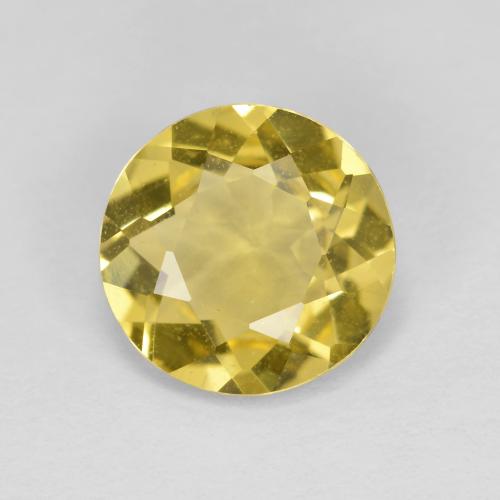 Berilo Dorado Amarillo medio natural de 1.93 ct, Corte Redondo, VS
