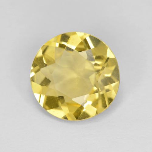 Berilo Dorado Amarillo medio natural de 1.93 ct, Corte Redondo, VS